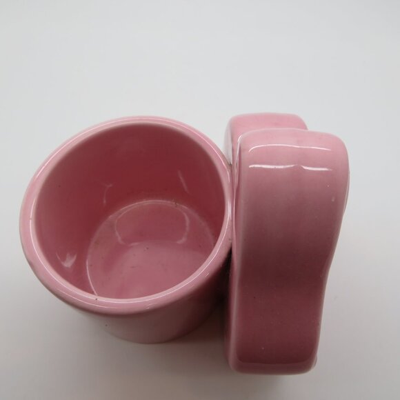 Ceramic Pink Bunny Rabbit Cotton Tail Planter Vase Tiny Small Size Garden Charm - Picture 7 of 10